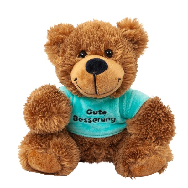 Bär mit grünem Shirt Gute Besserung 16 cm