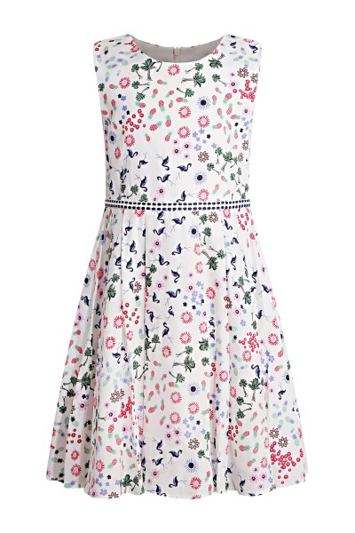 Kleid mit sommerlichem Muster weiß/bunt Sommerkleid