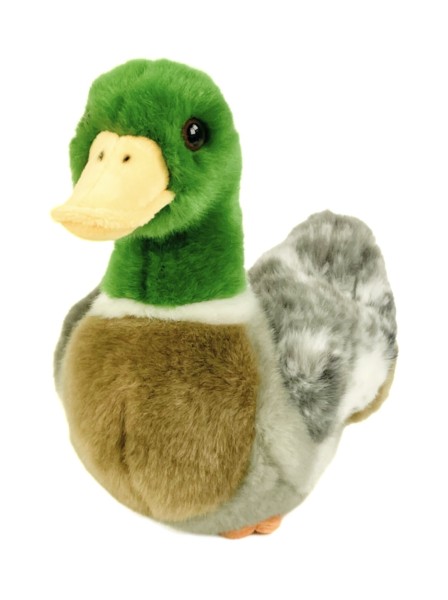 Kuscheltier Ente braun/grün/grau 20 cm Plüschente