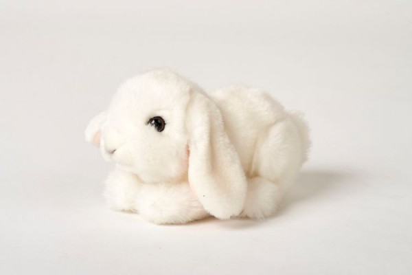 Kuscheltier Hase 18 cm liegend weiß Plüschhase Uni-Toys