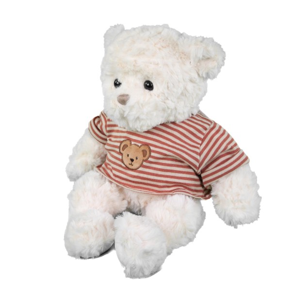 Bukowski Teddybär Sebastién weiß/rot mit T-Shirt 35 cm