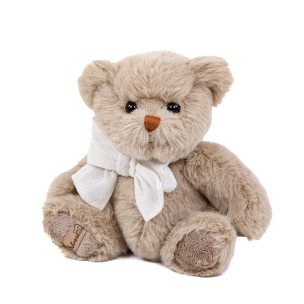 Bukowski Little Teddybär 15 cm grau mit weißer Schleife