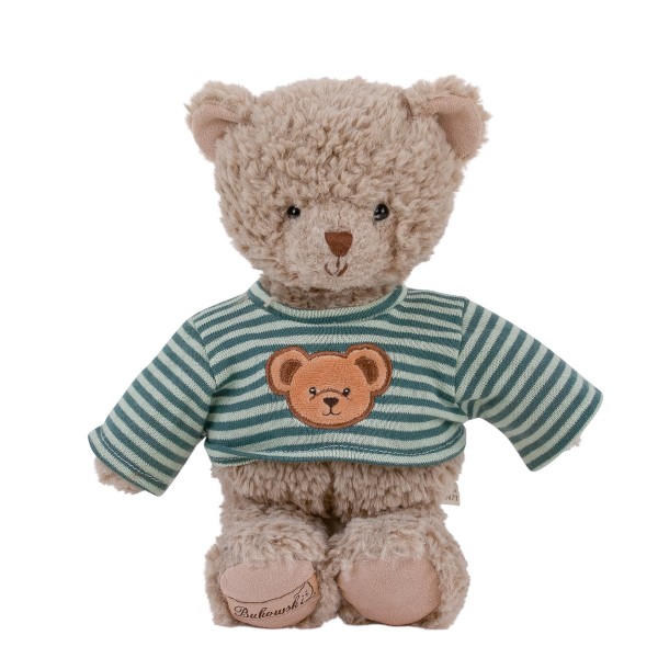 Bukowski Teddybär Colin grau/blau mit T-Shirt 25 cm