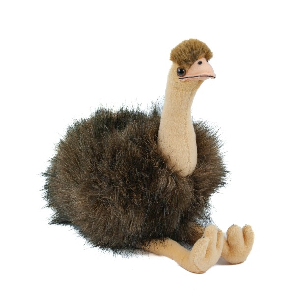 Kuscheltier Emu braun sitzend 28 cm Plüschemu