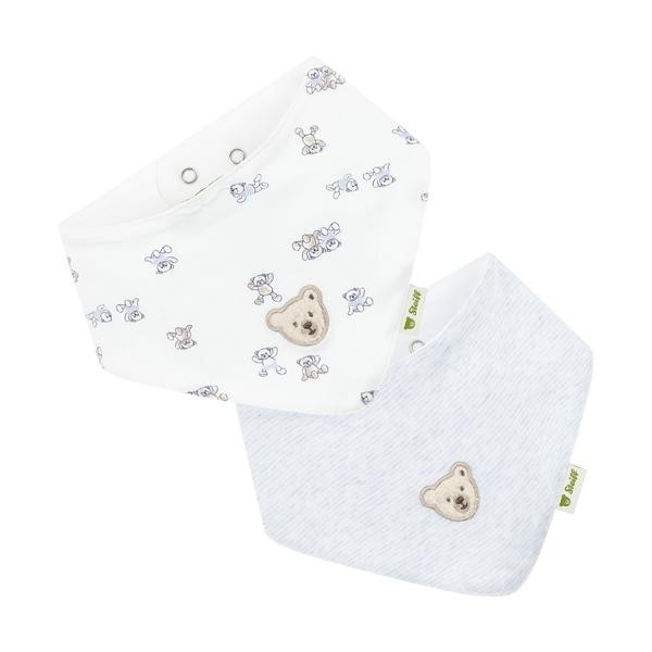 Steiff Halstuch 2er Set blau/weiß Teddybär