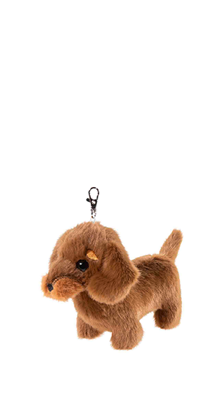 Schlüsselanhänger Kuscheltier Dackel 11 cm Plüschhund