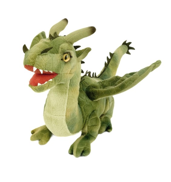 Drache Kuscheltier grün 40 cm