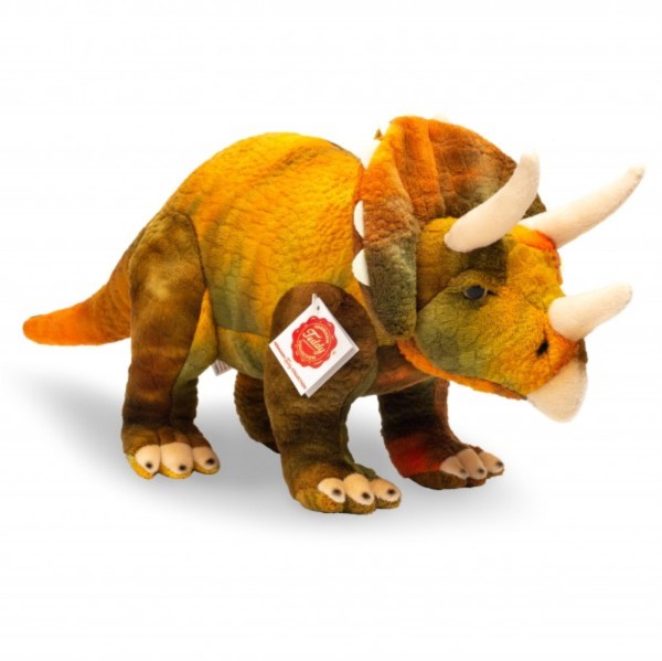 Teddy Hermann Dinosaurier Triceratops 42 cm stehend gelb/orange