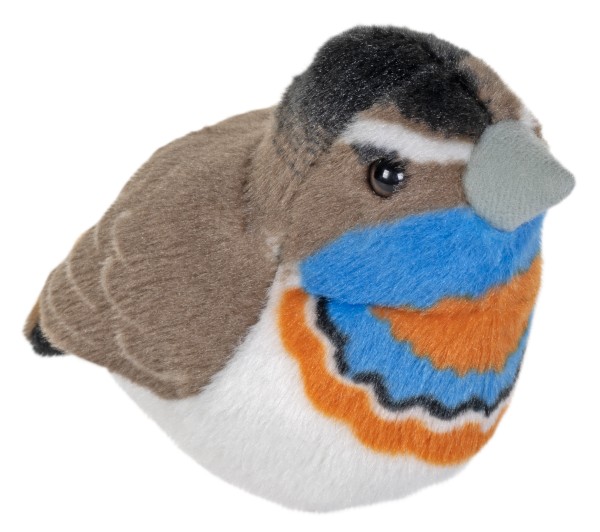 Wild Republic Blaukehlchen 17 cm Vogel mit Stimme Kuscheltier