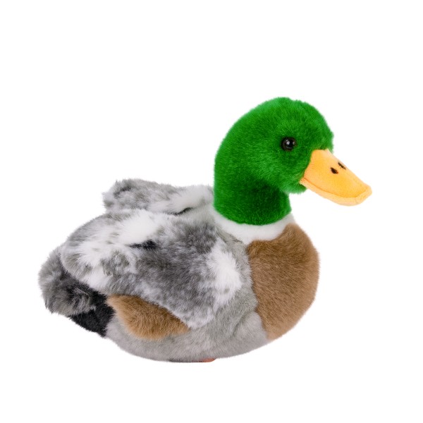 Kuscheltier Ente braun/grün/grau 20 cm Plüschente