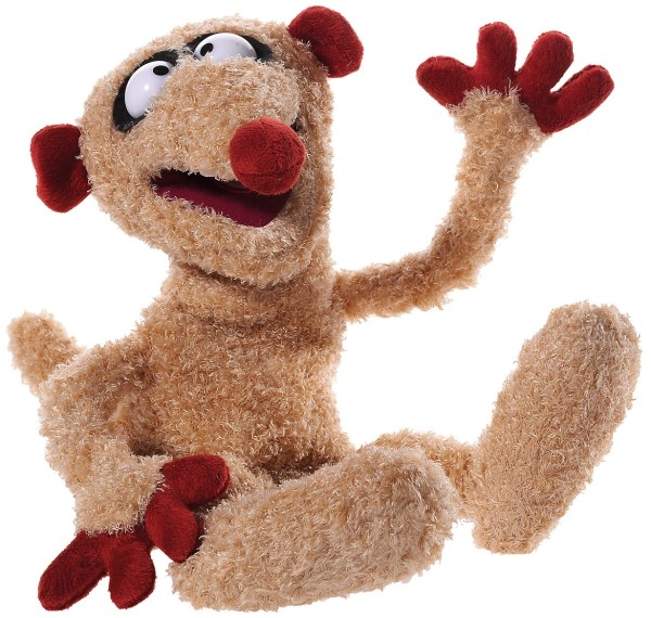 Handpuppe Henry 35 cm braun/rot Jan & Henry Stoffhandpuppe