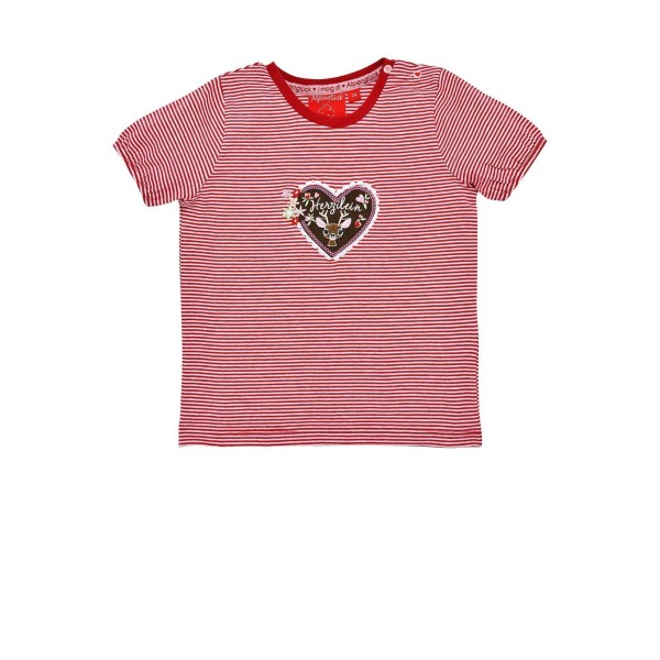 BONDI KIDSWEAR T-Shirt rot geringelt Herzilein