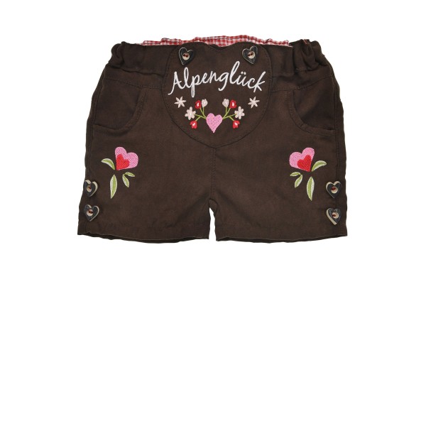 BONDI KIDSWEAR Kunstledershort braun Alpenglück