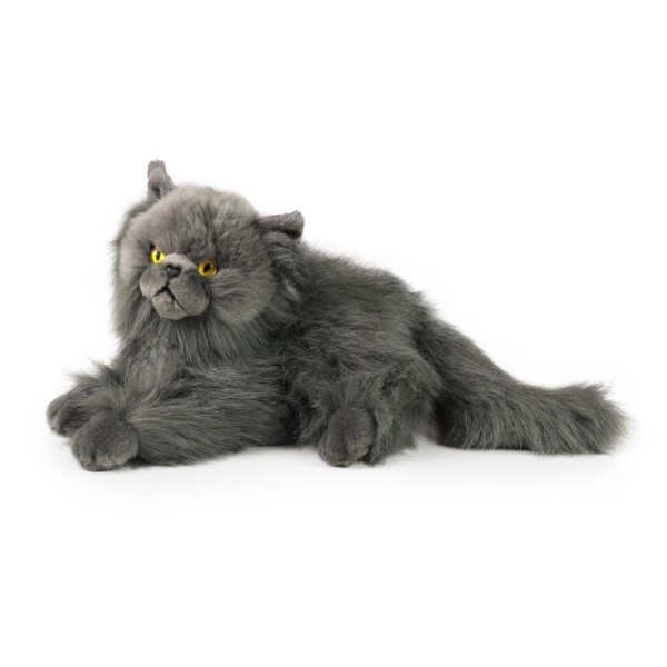 Kuscheltier Perserkatze 30 cm liegend grau Plüschkatze