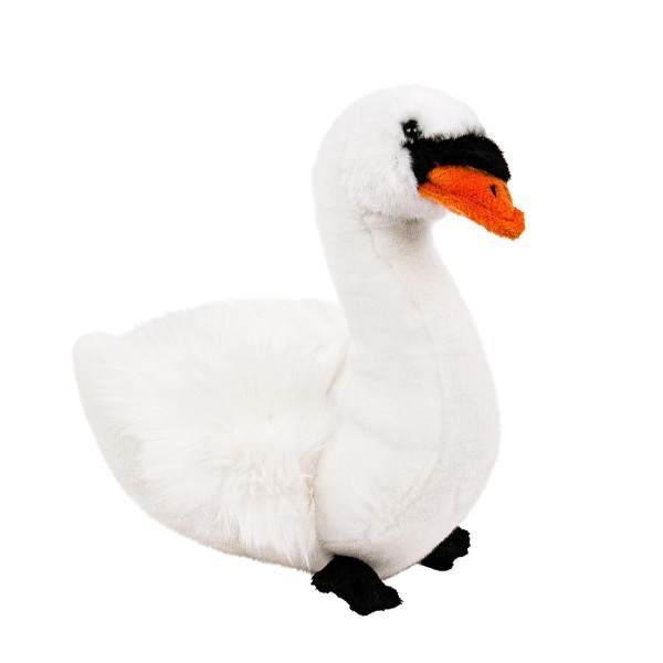 Kuscheltier Schwan 23 cm weiß sitzend Plüschschwan
