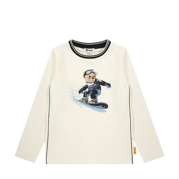 Steiff T-Shirt langarm weiß Snowboarder