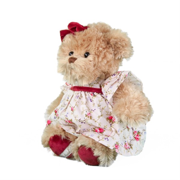 Bukowski Teddybär Cataleya braun/rosa mit Kleid 25 cm