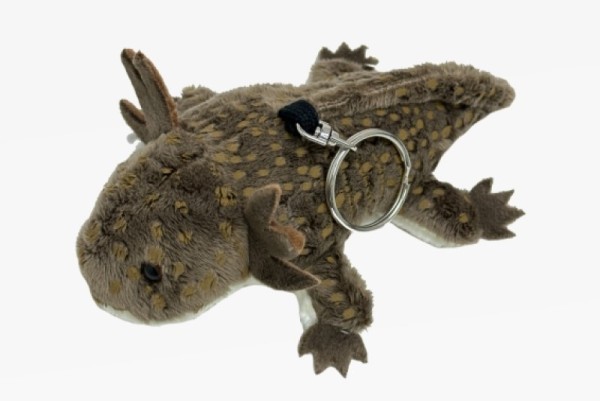 Schlüsselanhänger Axolotl dunkelbraun 10 cm Kuscheltier