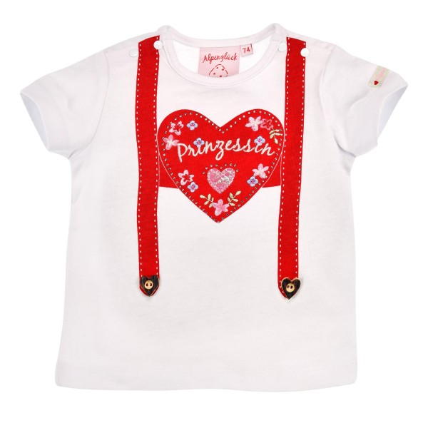 BONDI KIDSWEAR T-Shirt weiß/rot Prinzessin