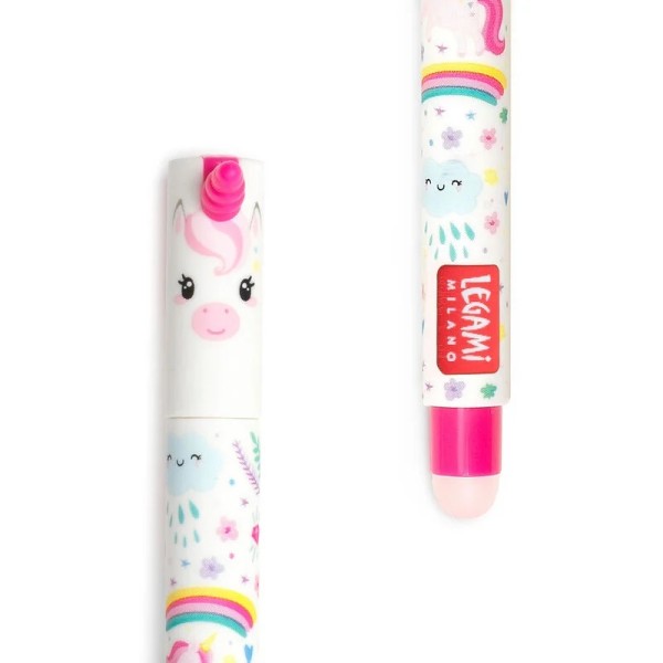 Erasable Gel Pen Einhorn 15 cm weiß/pink