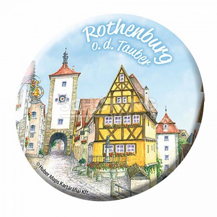 Magnet Rund Plönlein coloriert Rothenburg