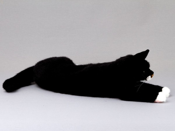 Kösen Katze Mohrle liegend schwarz 50 cm