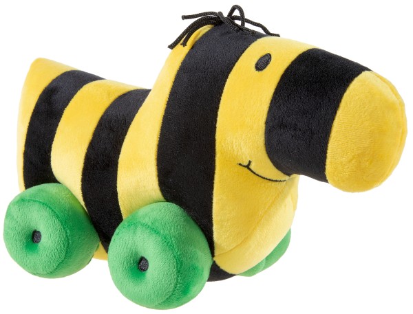 Kuscheltier JANOSCH Tigerente schwarz/gelb 30 cm mit Plüschrädern