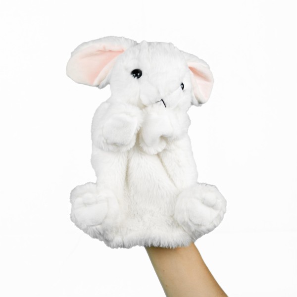 Handpuppe Hase weiß 23 cm Plüschhase Kuscheltier