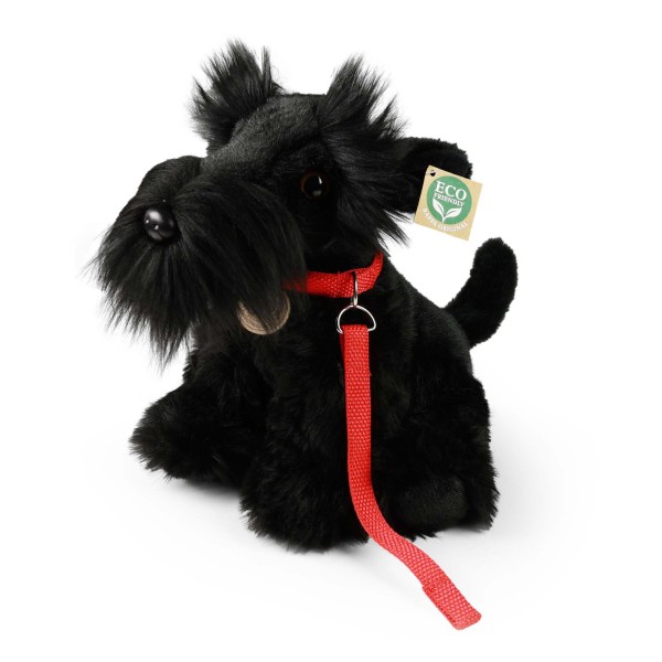 Kuscheltier Schnauzer sitzend schwarz 30 cm Plüschhund