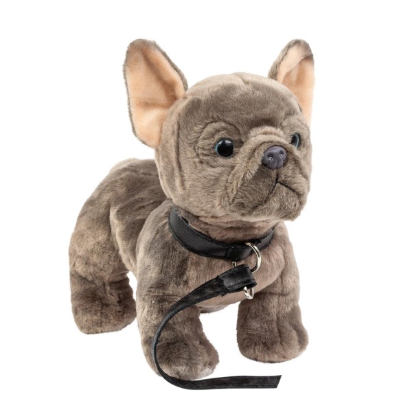 Französische Bulldogge 23 cm stehend grau Plüschhund Uni-Toys