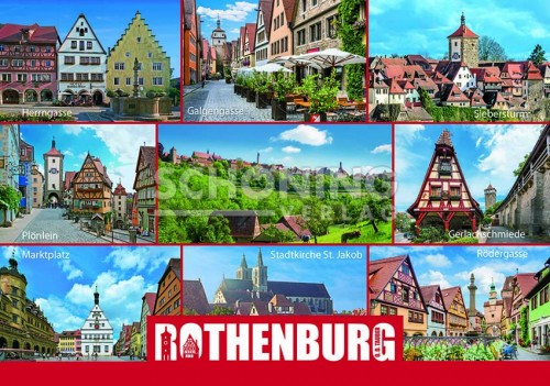 Magnet 9er Stadt Rothenburg Motive