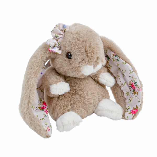 Bukowski Hase Kanina Floral graubraun mit Blumen 15 cm
