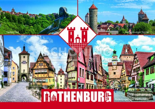 Magnet 4er Weinberg/Plönlein/Turm Rothenburg