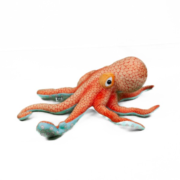 Kuscheltier Oktopus 36 cm orange liegend Plüschoktopus