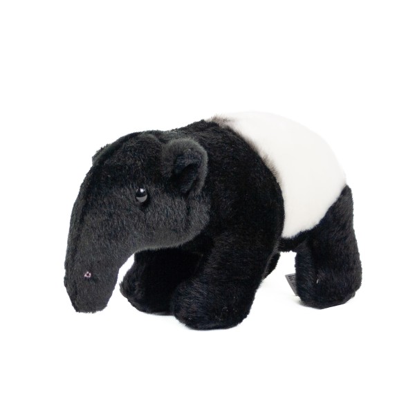 Kuscheltier Tapir stehend schwarz/weiß 22 cm