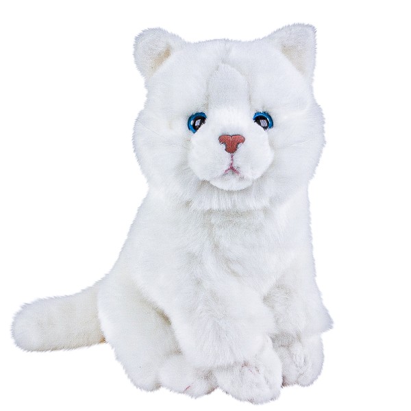 Katze Flocke weiß sitzend 30 cm Kuscheltier Uni-Toys