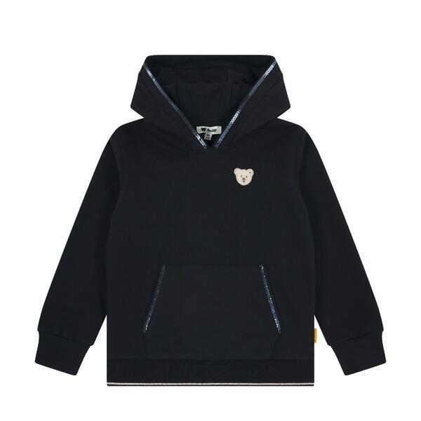 Steiff Sweatshirt mit Kapuze dunkelblau Pailetten