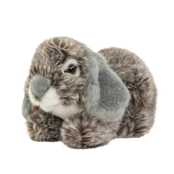 Kuscheltier Hase 18 cm liegend grau gespitzt Plüschhase Uni-Toys