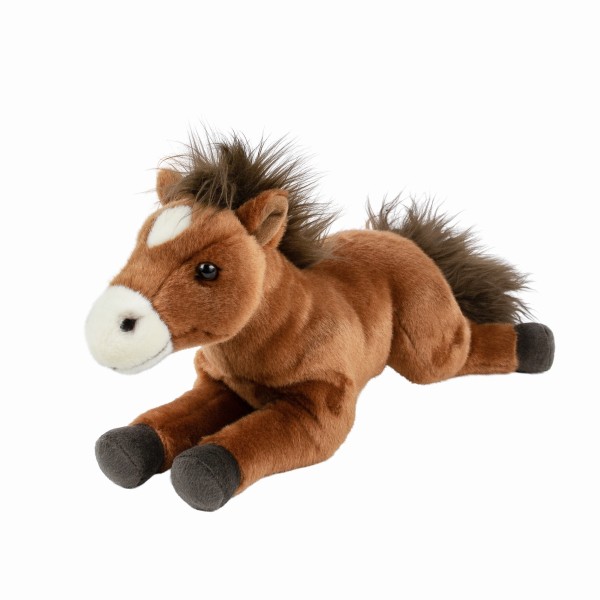 Kuscheltier Pferd liegend braun 35 cm Plüschpferd