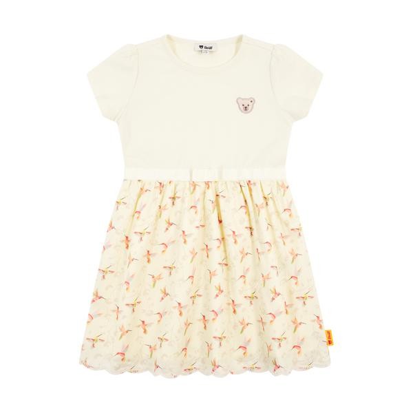 Steiff Kleid kurzarm beige Kolibris