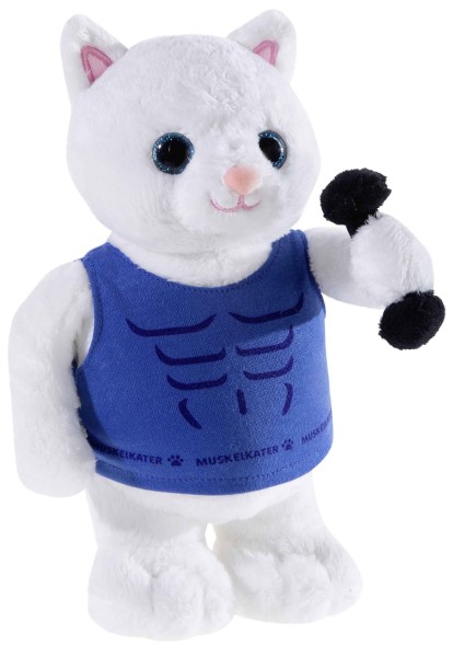 Kuscheltier Muskelkater Fitnessfreund 24 cm Plüschkater