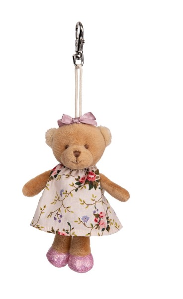 Bukowski Schlüsselanhänger Teddybär Meli 10 cm Blumenkleid und pinke Schuhe