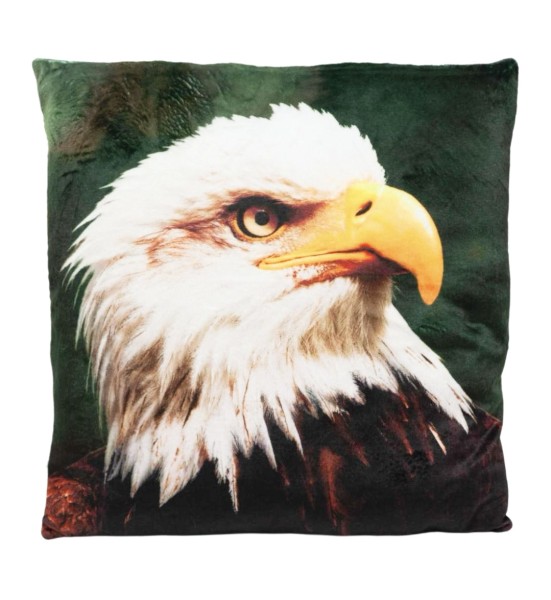 Plüschkissen Weißkopfseeadler 35 x 35 cm Foto Tierkissen