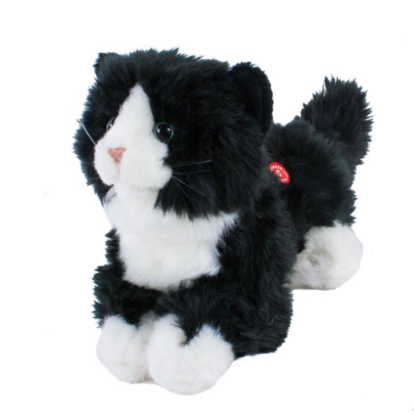 Katze mit Stimme Kuscheltier miauend schwarz weiß 22 cm Uni-Toys