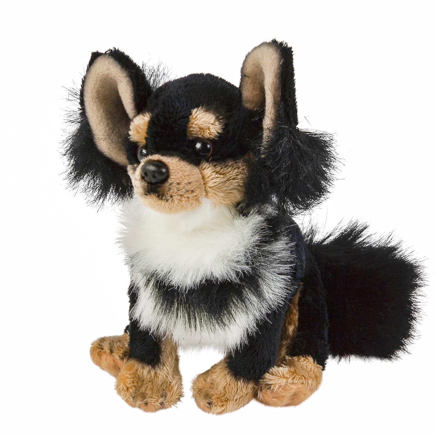 Kuscheltier Hund Chihuahua sitzend 15 cm schwarz