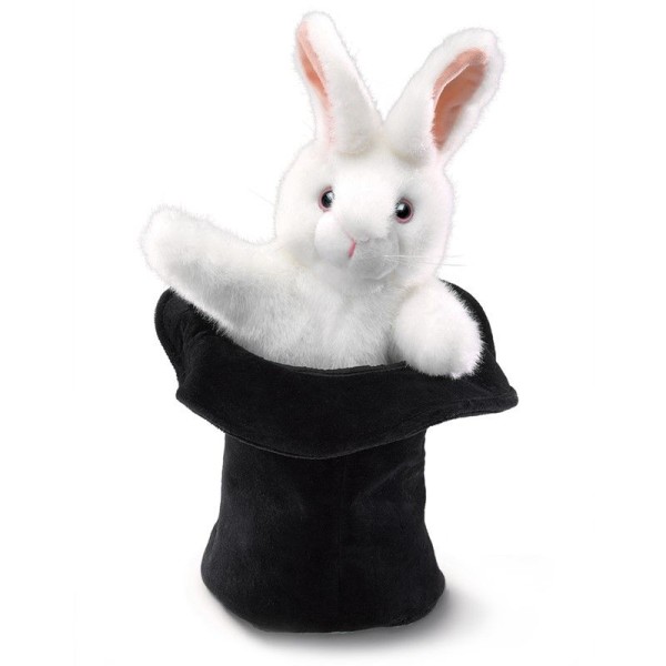 Folkmanis Handpuppe Hase im Hut 34 cm
