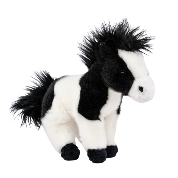 Kuscheltier Pferd schwarz/weiß stehend 20 cm