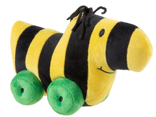 Kuscheltier JANOSCH Tigerente schwarz/gelb 20 cm mit Plüschrädern