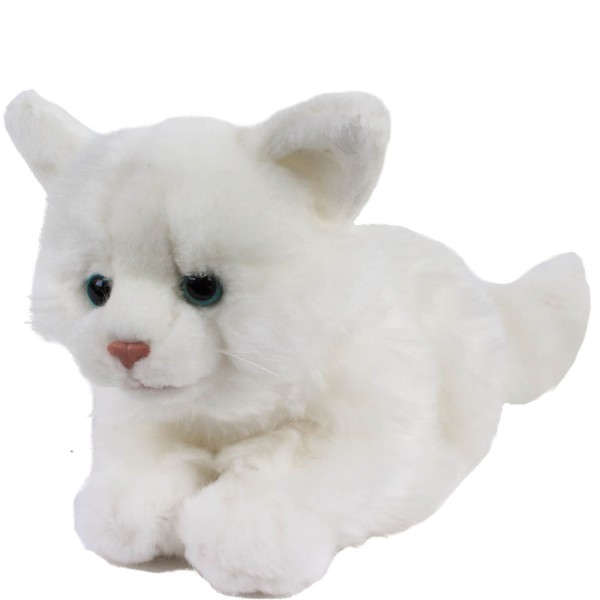 Katze Wolke 30 cm liegend weiß Plüschkatze