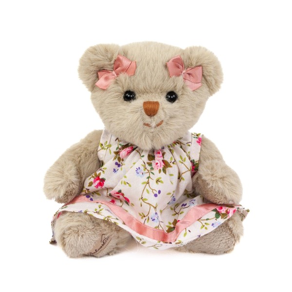 Bukowski Teddybär Maya 15 cm grau mit Blumenkleid